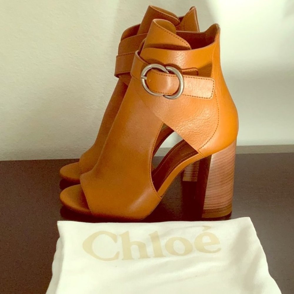 Chloe Open-Toe Booties
